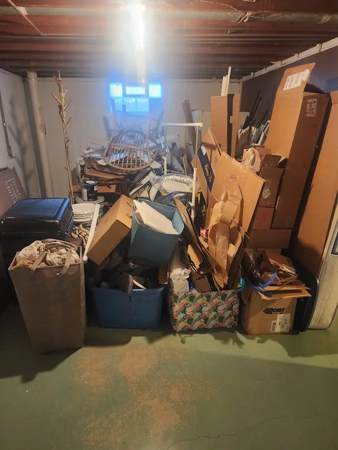 Roll-off dumpster container at job site for 6 Yard Dumpster Rental in El Dorado Springs